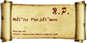 Münz Perjámos névjegykártya